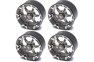 TREAL 1.9 Beadlock Wheels, Six-Spoke Amazing Look,Top-Notch Aluminum Durable 1.9 Crawler Wheels,Heavy Weight Upgrades for 1:10 H10 Optic SCX10 III SCX10 II TRX4 Gen8 and More(Titanium)