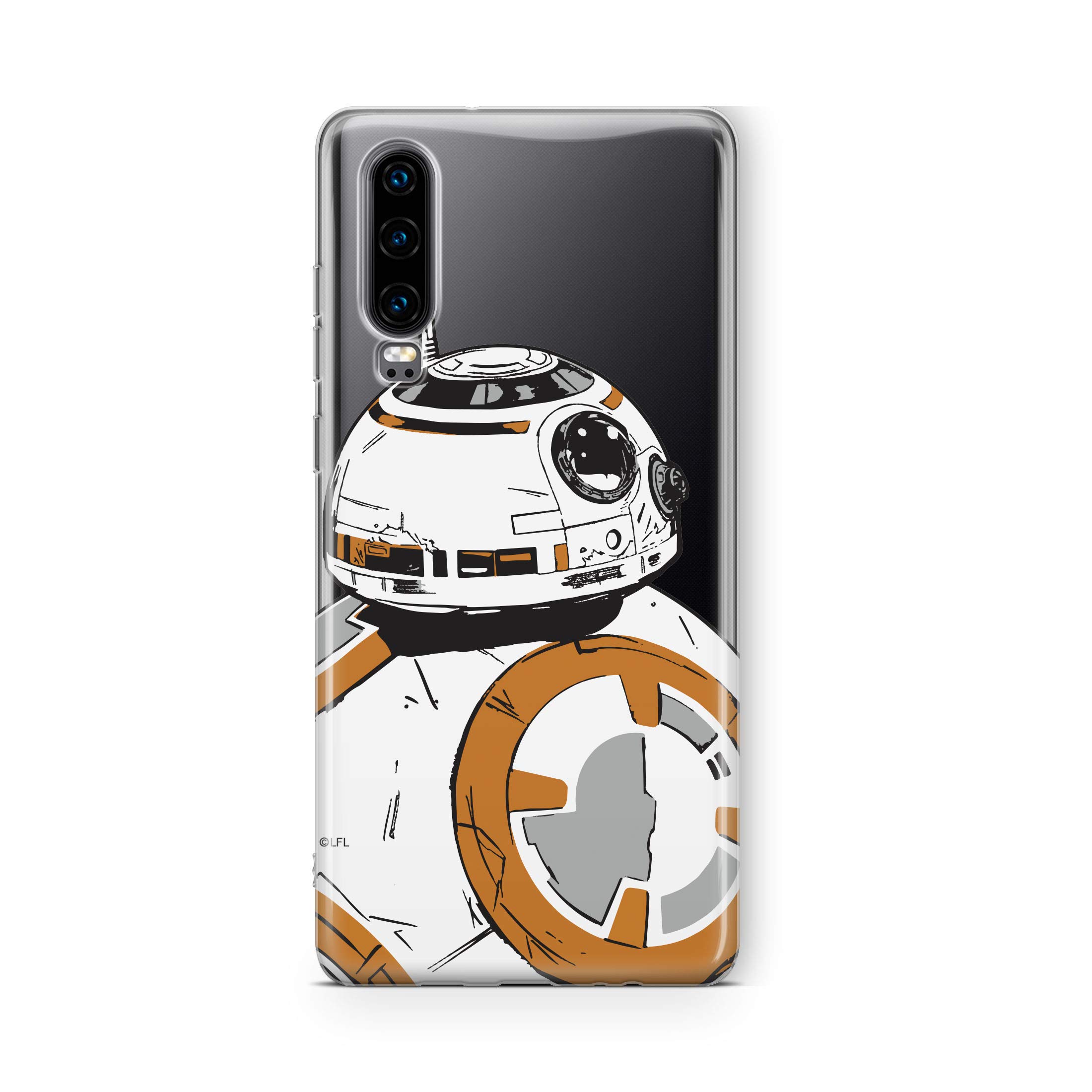 ERT GROUP mobile phone case for Huawei P30 original and officially Licensed Star Wars pattern BB 8 009 optimally adapted to the shape of the mobile phone, partially transparent