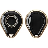 kwmobile Motorcycle Key Case Compatible with Harley Davidson Motorcycle Key - Soft TPU Motorbike or Scooter Fob Cover - Black / Gold