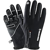 ZBDLXMD Winter Gloves Men Women -10℉ Touch Screen Waterproof Driving Warm Windproof Full Fingers Skiing Outdoor Work Cycling Fishing