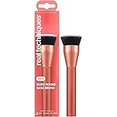 Real Techniques Glow Round Base Makeup Brush, For Liquid & Cream Makeup, Flat Top Foundation Brush For Buffing & Blending Up 