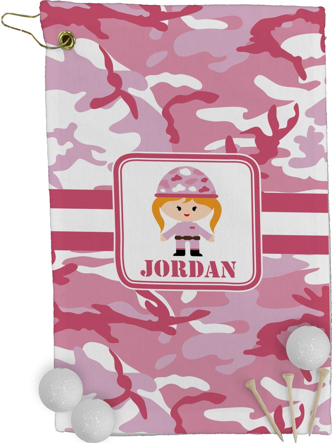 ピンク迷彩柄ゴルフタオル B00jjy7o5w フル印刷 Personalized スポーツタオル 激安セール Nafusah Com