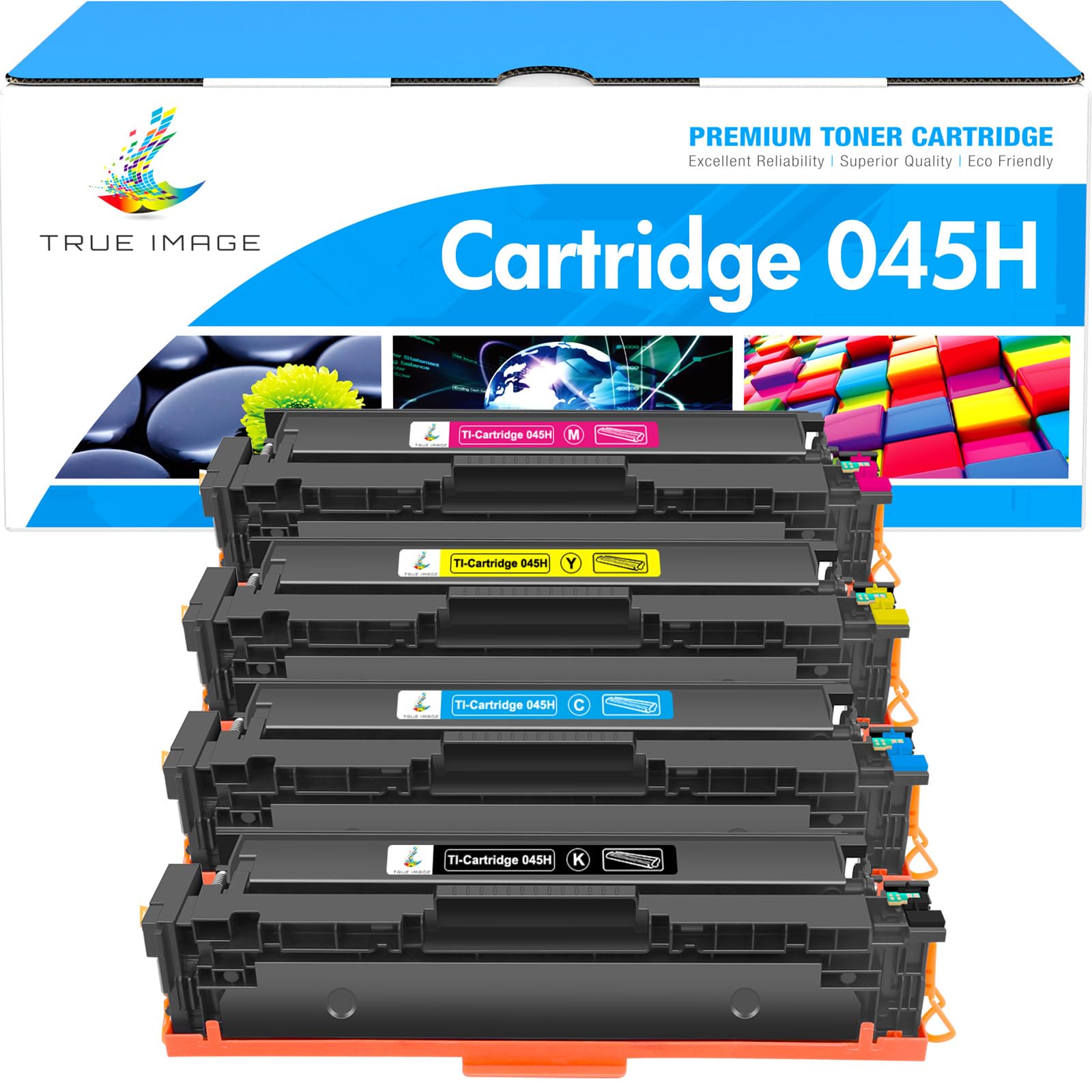 TRUE IMAGE Komp Toner Cartridge Compatible with Canon 045H 045 MF633cdw MF635cx MF634cdw LBP612cdw LBP613cdw MF631cn MF632cdw MF636cdwt