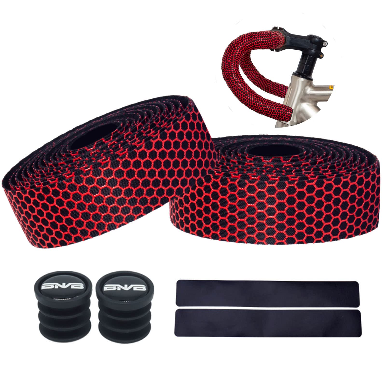 Road Bike Handlebar Tapes Breathable Non-Slip Shock-Absorbent Bicycle Bar Tape,Red