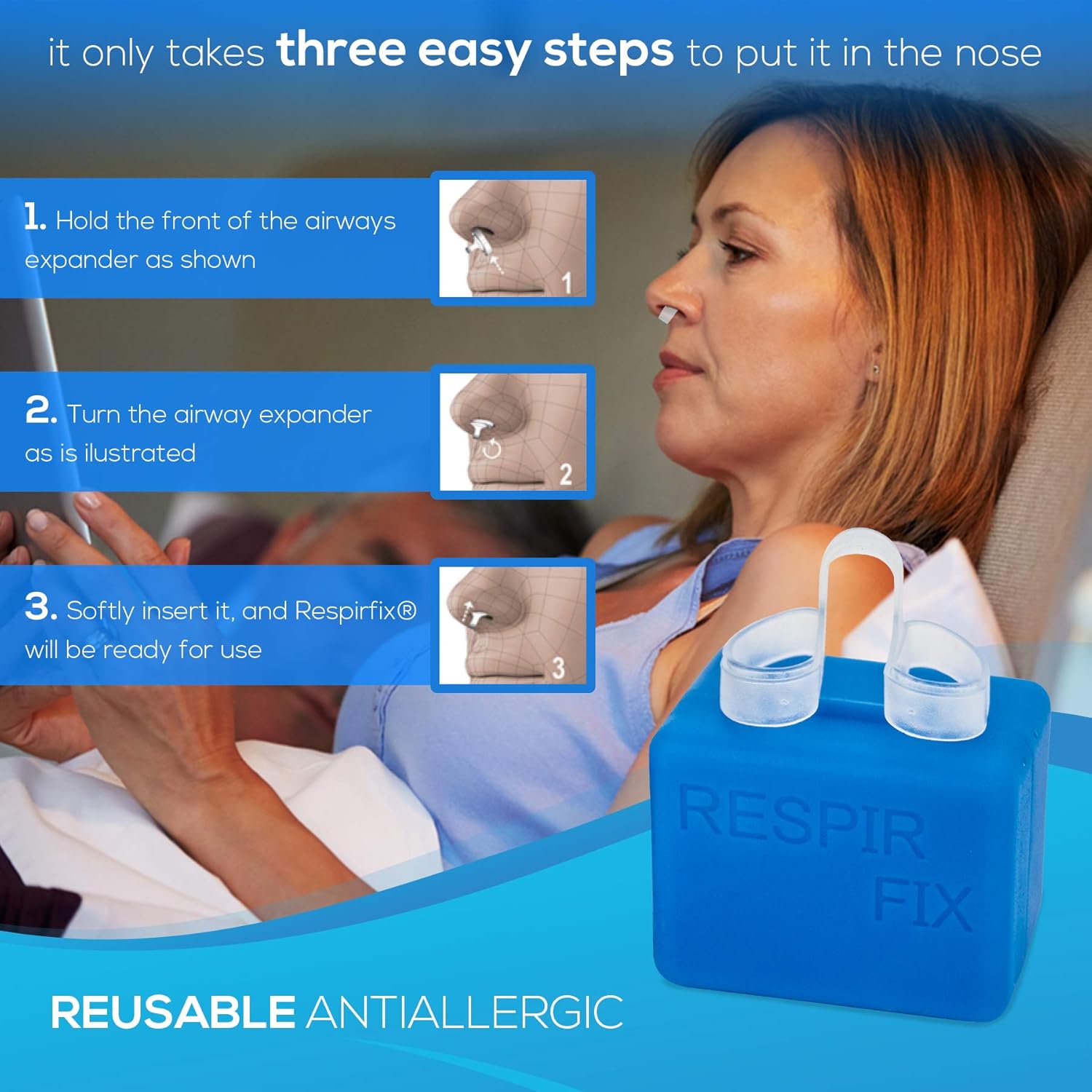 RESPIRFIX DILATADOR Nasal Deportivo ANTIRONQUIDOS 2 Unidades Tallas L o M sin Latex ni Silicona antialergico diseñado y Fabricado en España con CÓDIGO Nacional del Colegio DE FARMACEUTICOS: Amazon.es: Deportes y aire