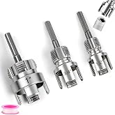 Lustriix 3PCS 1/2 3/4 1 PVC Pipe Threader, Internal/External for Plumbing | Carbon steel, drill compatible, dual threading, 1/2-3/4-1 dies, NPT, for PVC pipes, DIY plumbing