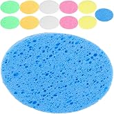 NOLITOY Facial Cleansing Sponge Oval Face Cleaning Sponge Cellulose Face Wash Sponges 12 Pack Portable Makeup Remover Pads for Daily Cleansing Gentle Exfoliating Travel Use 4.33 X 3.14 X 0.31 in