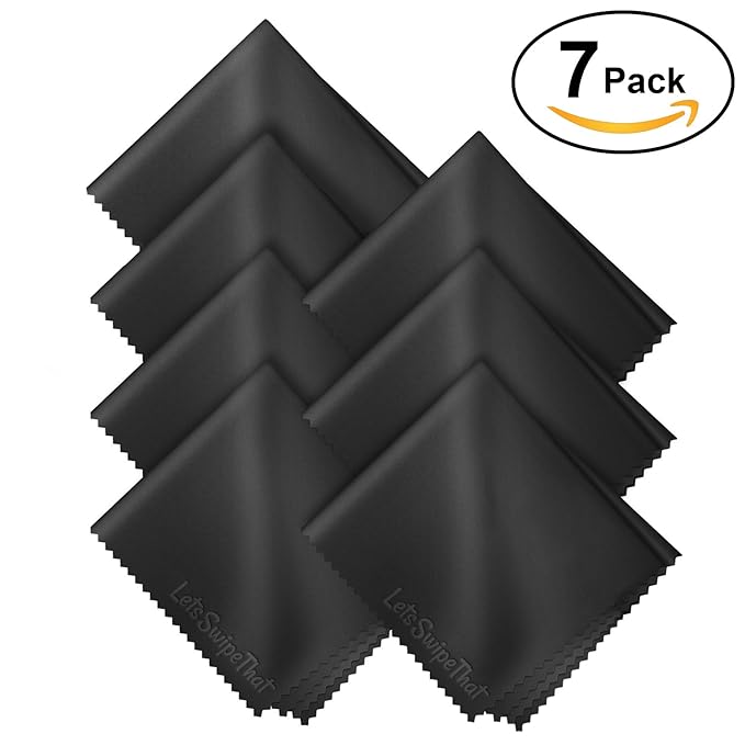 7X LetsSwipeThat Mikrofasertücher - 20x20 cm Mikrofaser Brillenputztuch. Kamera Objektiv Microfaser Reinigungstücher. LCD, Le