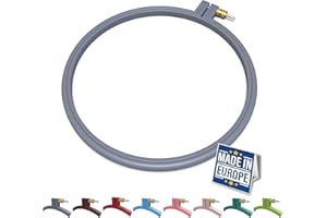 Maker Susan Plastic Embroidery Hoop, Hello Series Cross Stitch Hoops for Beginners, Punch Needle Hoop, Embroidery Frames for Sewing, Needlework (Anthracite Grey, Medium 7.5" (19 cm))