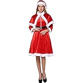EraSpooky Women's Sweet Miss Santa Claus Outfit Christmas Fancy Dress Costume