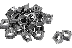 uxcell Weld Nuts, M14 Square UNC Carbon Steel Machine Screw Gray 40Pcs