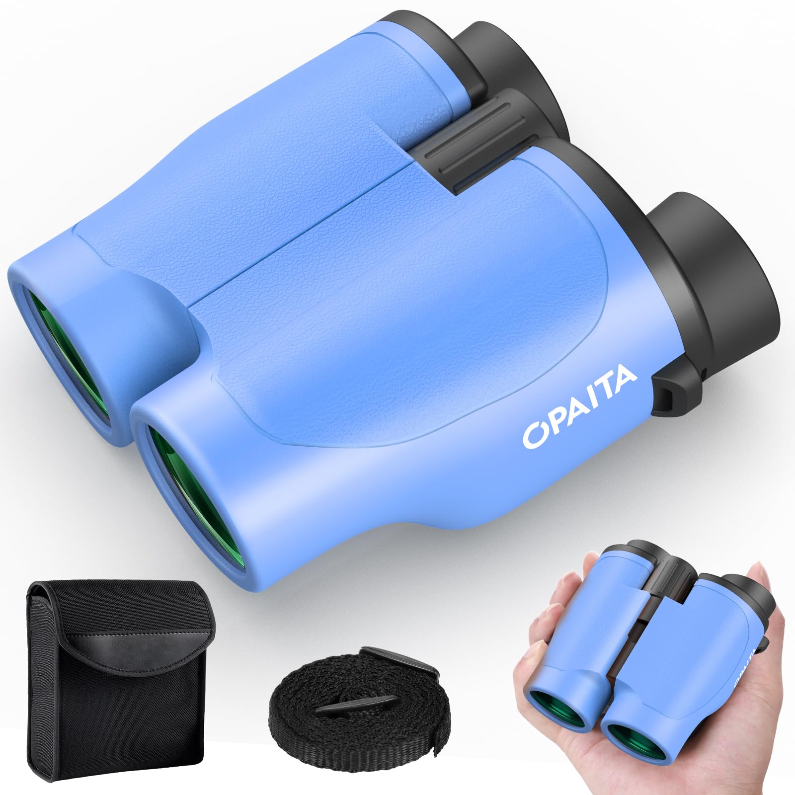 Compact Binoculars for Adults High Powered - OPAITA 20x32 Small Binoculars for Adults Kids with Low Light Vision for Bird Watching Hunting Cruise Ship Travel Concert Hiking Gifts for Men Women Blue