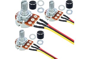 MTDELE 3Pcs 10K Ohm Potentiometer Linear Adjustable WH148 B10K 3 Pin Variable Resistor with XH2.54 Connector Wire Cable and Potentiometer Knob Cover Cap
