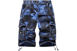 DGWZ Mens Cargo Shorts Multi Pockets Twill Cotton Relaxed Fit Outdoor Camo Cargo Short for Men