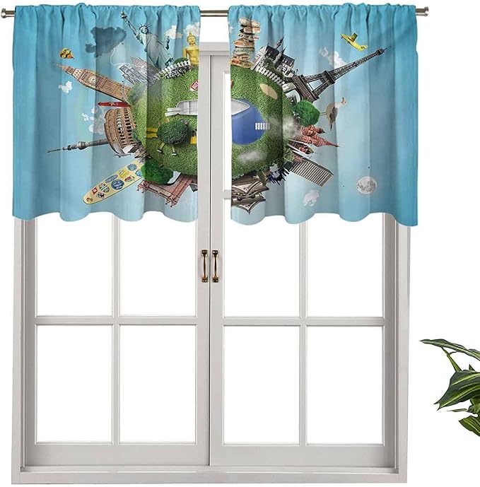 Cenefa de cortina con aislamiento térmico para decoración del hogar