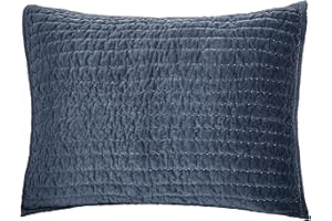 ELEGANT LIFE HOME Bed Pillow Sham Royal Cotton Velvet Pic-Stitch King Pillow Sham - 20'' x 36'', Dusty Blue, 1 Piece