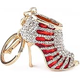 Yosoo Lady Gift Rhinestone Stiletto Keychain Keyring Phone Bag Car Accessories
