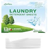 Laundry Detergent Sheet, Eco-Friendly &amp; Hypoallergenic Wash Strips | Natural Ingredients, Ultra-Concentrated, Travel-Ready, No Plastic Jug- Fresh Scent, (120 Loads) 60 Sheets