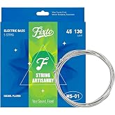 Fixto Bass Guitar Strings 4 String, 45-105 Gauge Coated Bass Strings | Anti-Rust Coating Extends String Service Life, Smooth Roundwound Delivers Bright Tone, Perfect for Practice &amp; Gigs