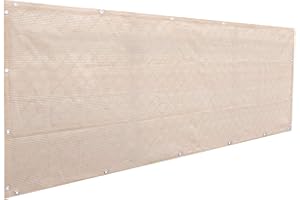 Alion Home© Elegant Privacy Screen for Backyard Deck, Patio, Balcony, Fence, Pool, Porch, Railing. Banha Beige (3' X 5')