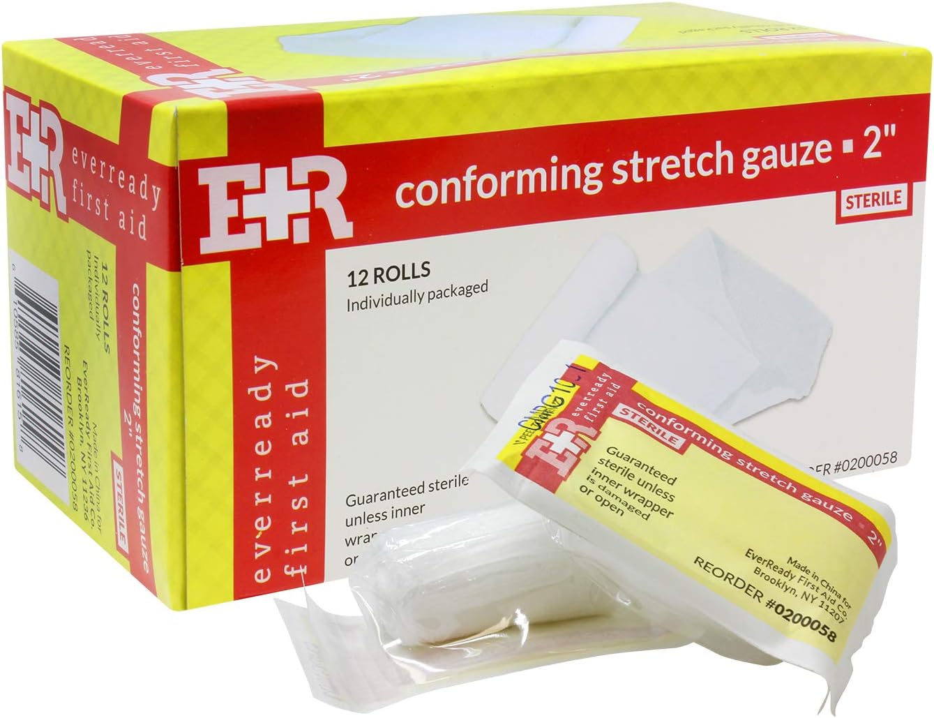 Ever Ready First Aid Sterile Conforming Gauze Roll Bandage - Box of 12-4 inch: Health & Personal Care