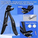 INXEN Toe Nail Clippers Thick Nails 3-Pack Ergonomic Angled 90° Blade Catcher view 8