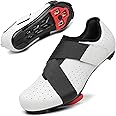 VikoViren Unisex Cycling Shoes Compatible with Peloton Bike with Single Hook & Loop Strap and Delta Cleats Included Perfect for Indoor Road Riding Bike Shoes for Men Women