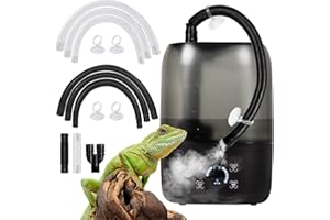 OIIBO Reptile Humidifier with Timing, 4L Large Digital Reptile Fogger Terrarium Humidifiers with Double Extension Tube Automatic Reptile Misting System
