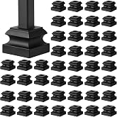Moxweyeni 192 Pcs Iron Baluster Shoes for Square Staircase Balusters | Flat Base with Screws for 1/2 Inch Square Railing Spindles, Satin Black Finish, Fits Scroll Twist Knuckle Iron Balusters