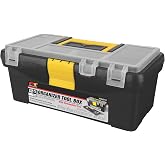 Performance Tool W54012 Heavy Duty Plastic Organizer Tool Box for Workshops and Garages, Black, 12.5-Inch