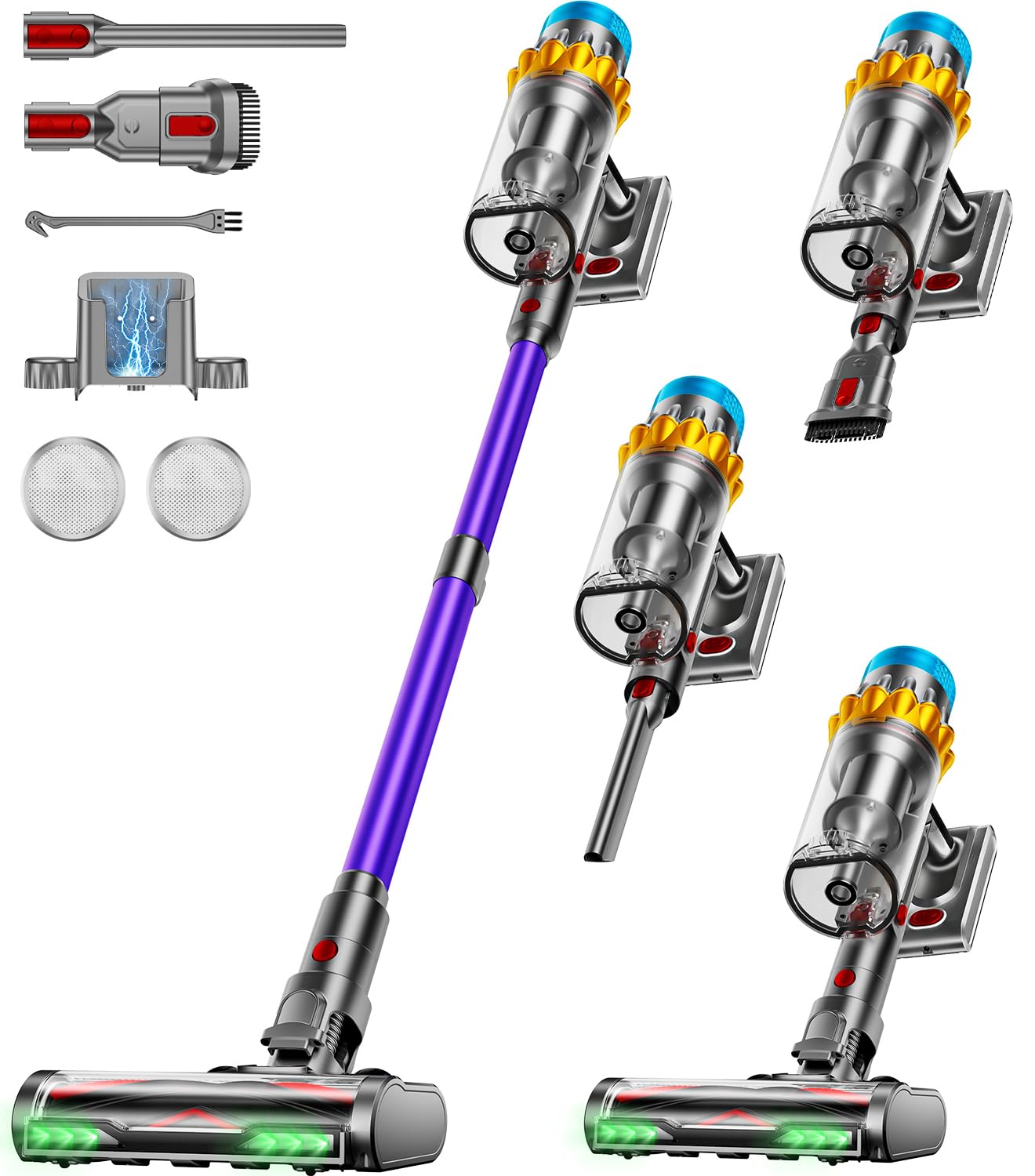 Photo 1 of Cordless Vacuum Cleaner, 55KPA 70Min 650W Motor Powerful Vacuum Cleaners for Home, Self-Stand Cordless Stick Vacuum Rechargeable Anti-Tangle/LED Screen/1.8L Cup for Home Pet Hair/Carpet/Hardwood Floor