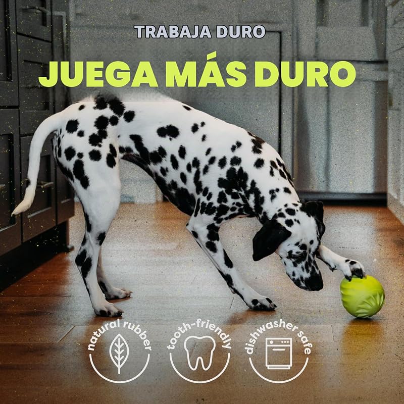 Pawbler - Juguete Interactivo de Goma Natural para Perros con dispensador de golosinas y croquetas, Ideal para el aburrimiento
