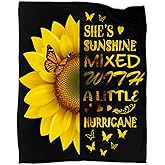 YOYICU Sunflower Gifts Blankets for Women, Sunflower Blanket Decor Throw Gifts for Women Birthday, Sunflowers Birthday Christmas Decorations Flower Butterfly Yellow Blanket for Home Bed Sofa 50”x60”