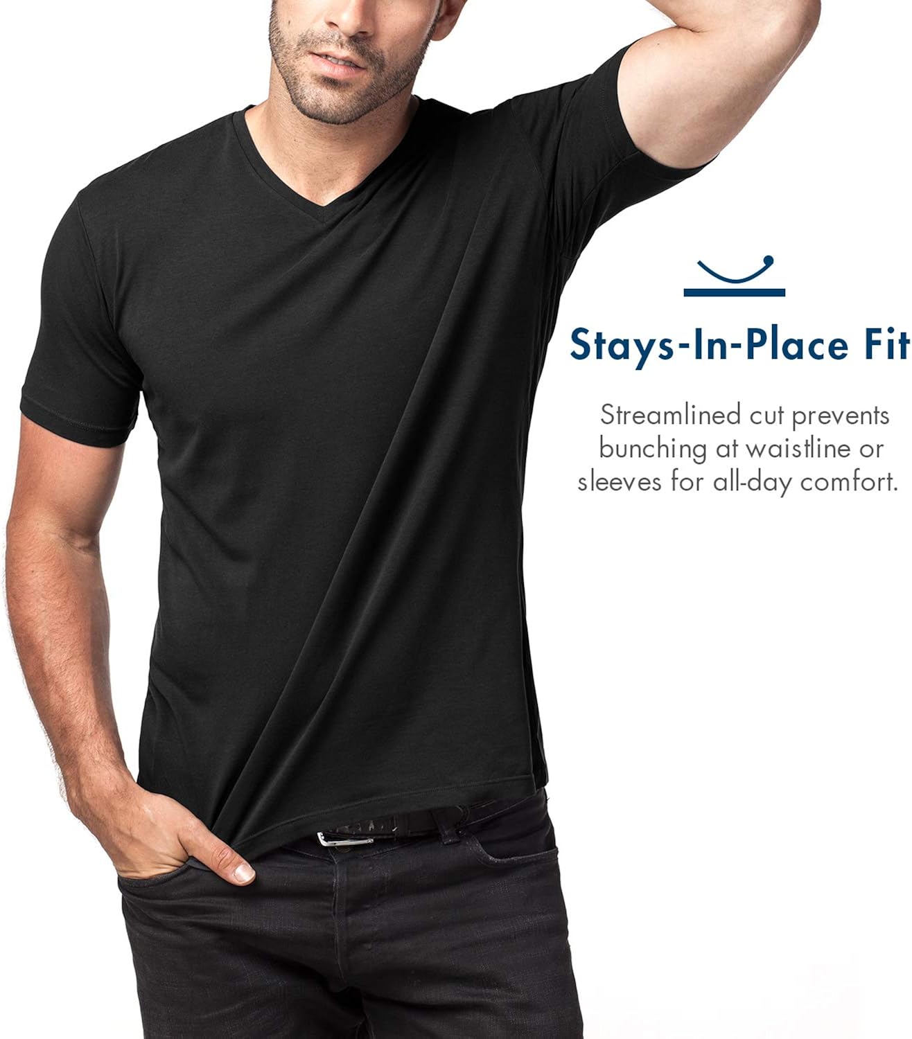 men's fitted undershirts stretch