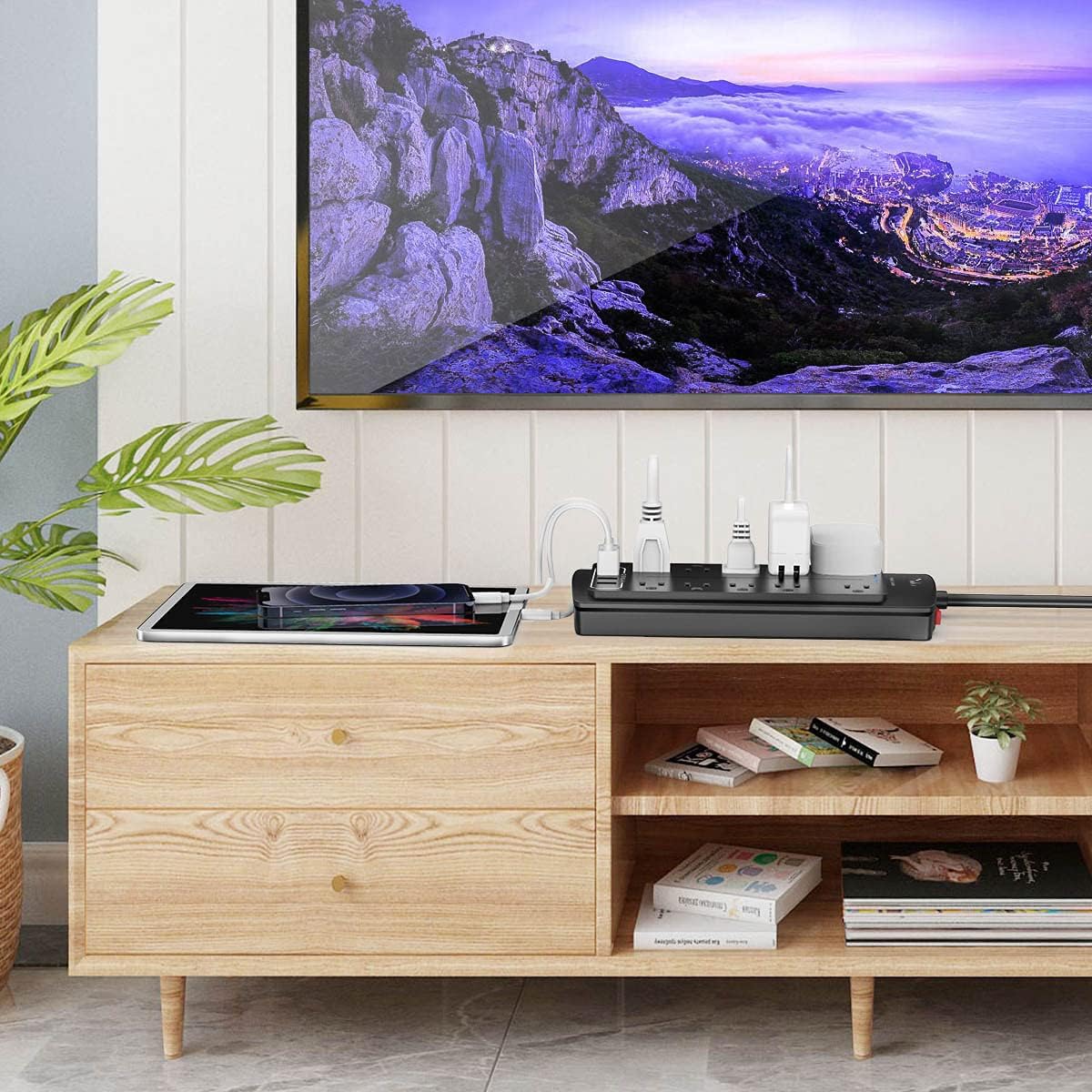 Power Strip , Nuetsa Surge Protector with 10 Outlets and 4 USB Ports, 6 Feet Extension Cord (1875W/15A) for for Home, Office, Dorm Essentials, 2700 Joules, ETL Listed (Black): Electronics