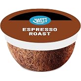 Amazon Brand - Happy Belly Espresso Roast Compostable Coffee Pods (Dark Roast), Compatible with K-Cup Brewer, 96 Count