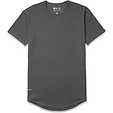 BYLT Mens Drop-Cut Men's T Shirt, Plain Tshirts for Men, Drop Cut Basic Crewneck Tee, Wrinkle Resistant, Stretch Fit