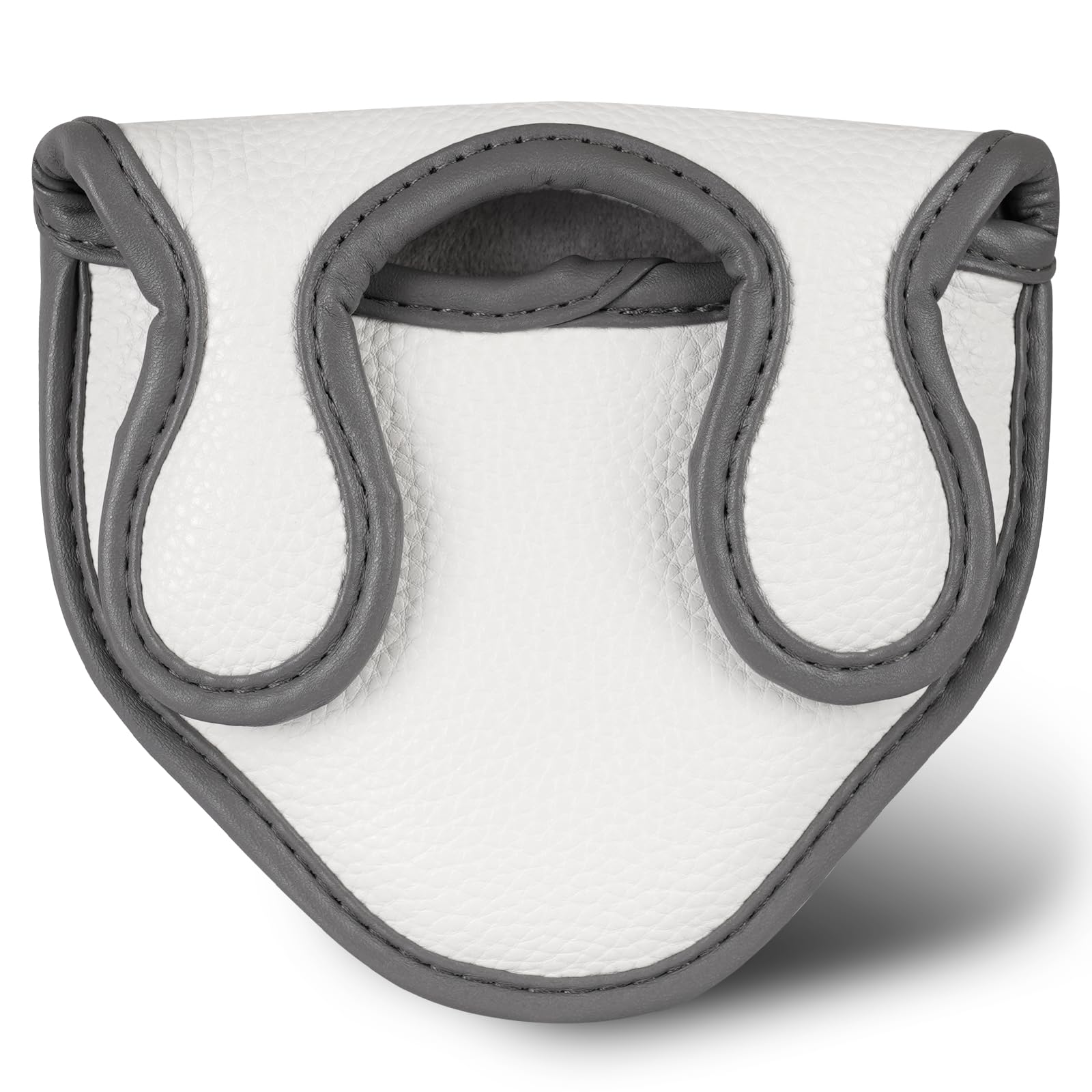 Big Teeth Golf Mallet Putter Headcover Magnetic Fits Odyssey 2-Ball Series Club PU Leather White Improved version