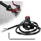 CNC Universal Engine Stop Start Kill Switch Button for 22mm Handlebar-Black | with Mounting Backplate for Motorcycle, ATV, Dirt Pit Bike, Scooter, Quad, Multi-function for engine start/kill, horn, etc