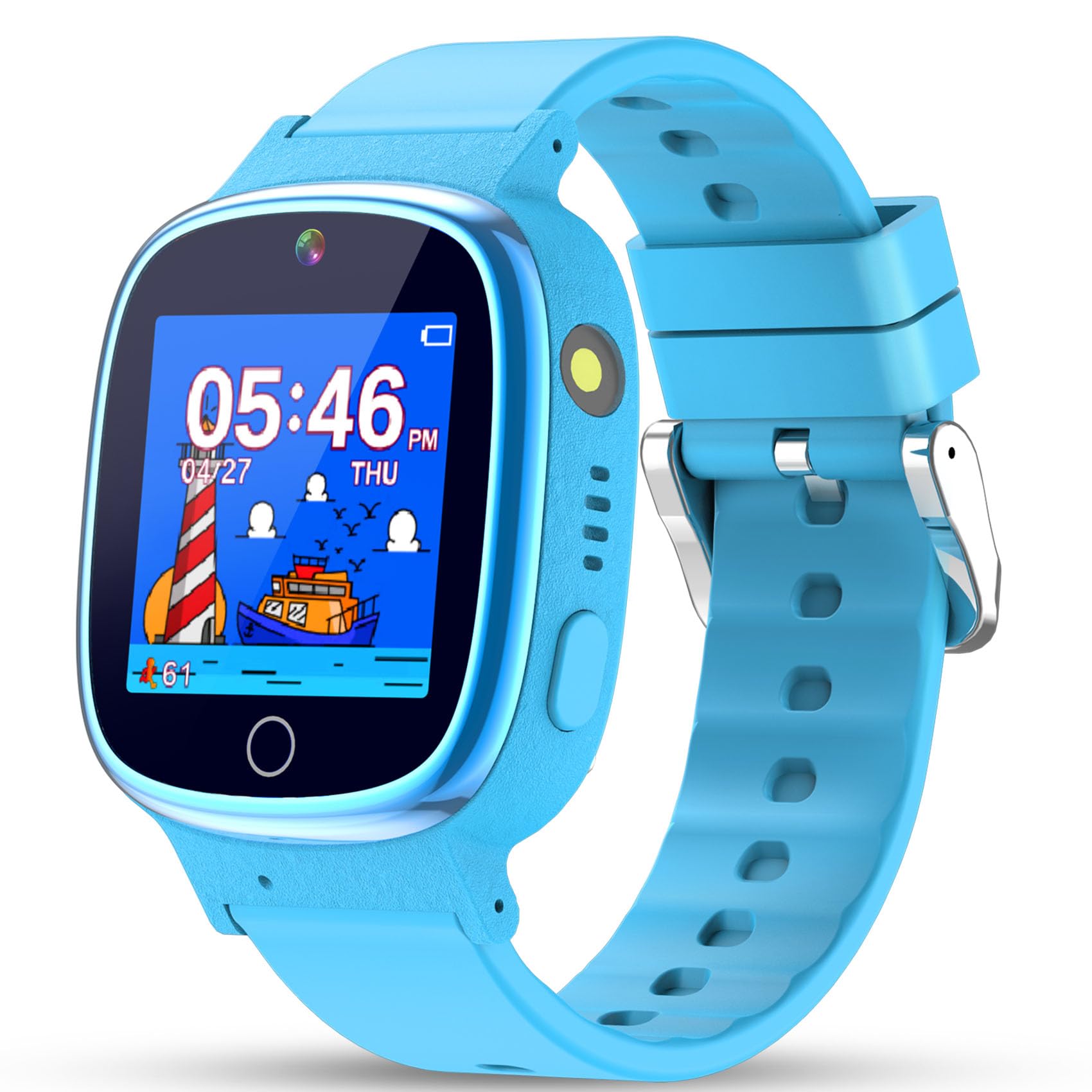 Kids Watch with 24 Puzzle Games, HD Touch Screen Smart Watches for Kids with Camera Video Music Player Pedometer Flashlight Alarm, 12/24hr Watch for Boys, for Boys 3-12, Blue