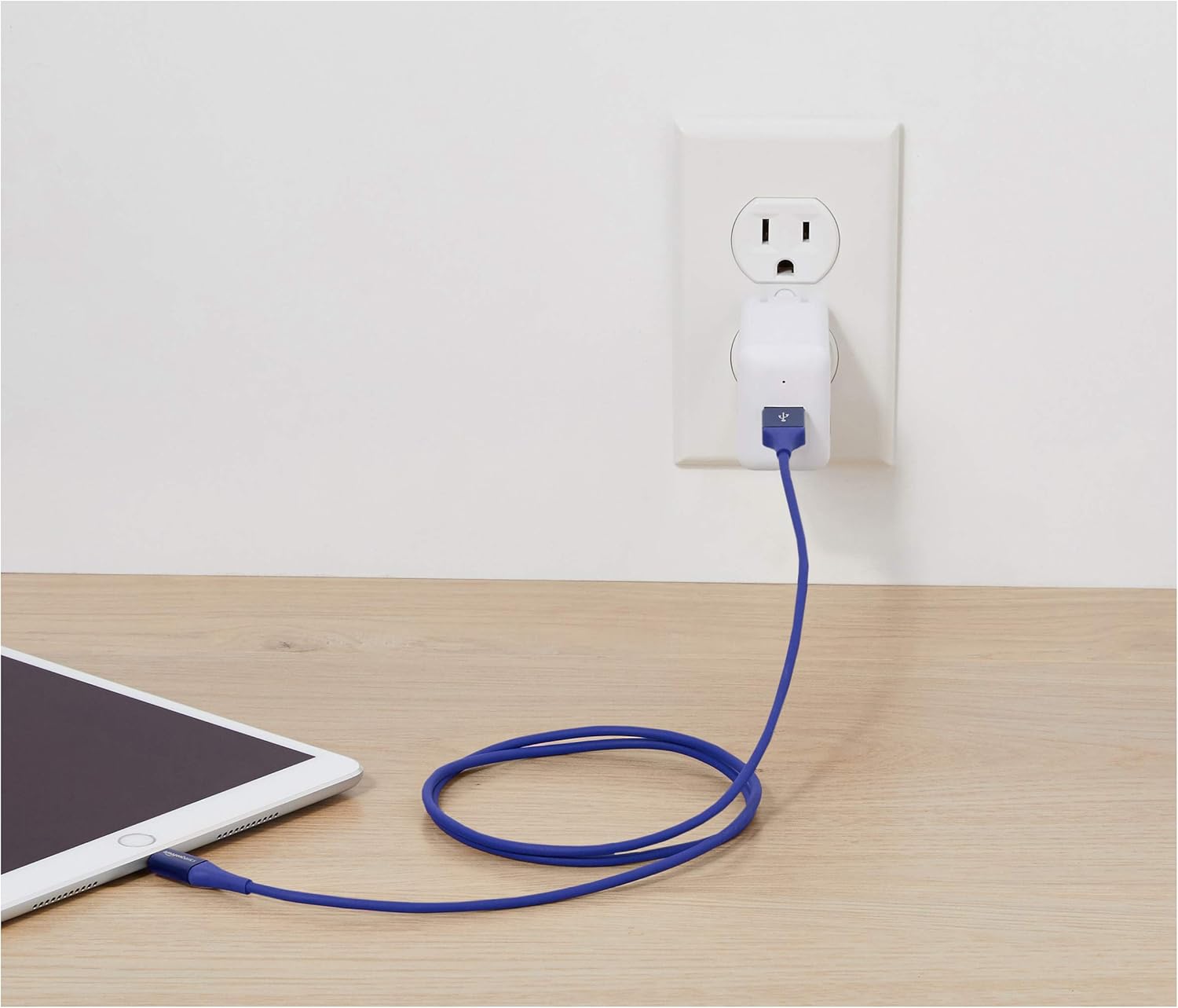 Basics USB A Cable with Lightning Connector, Premium Collection, MFi Certified Apple iPhone Charger, 3 Foot, Blue