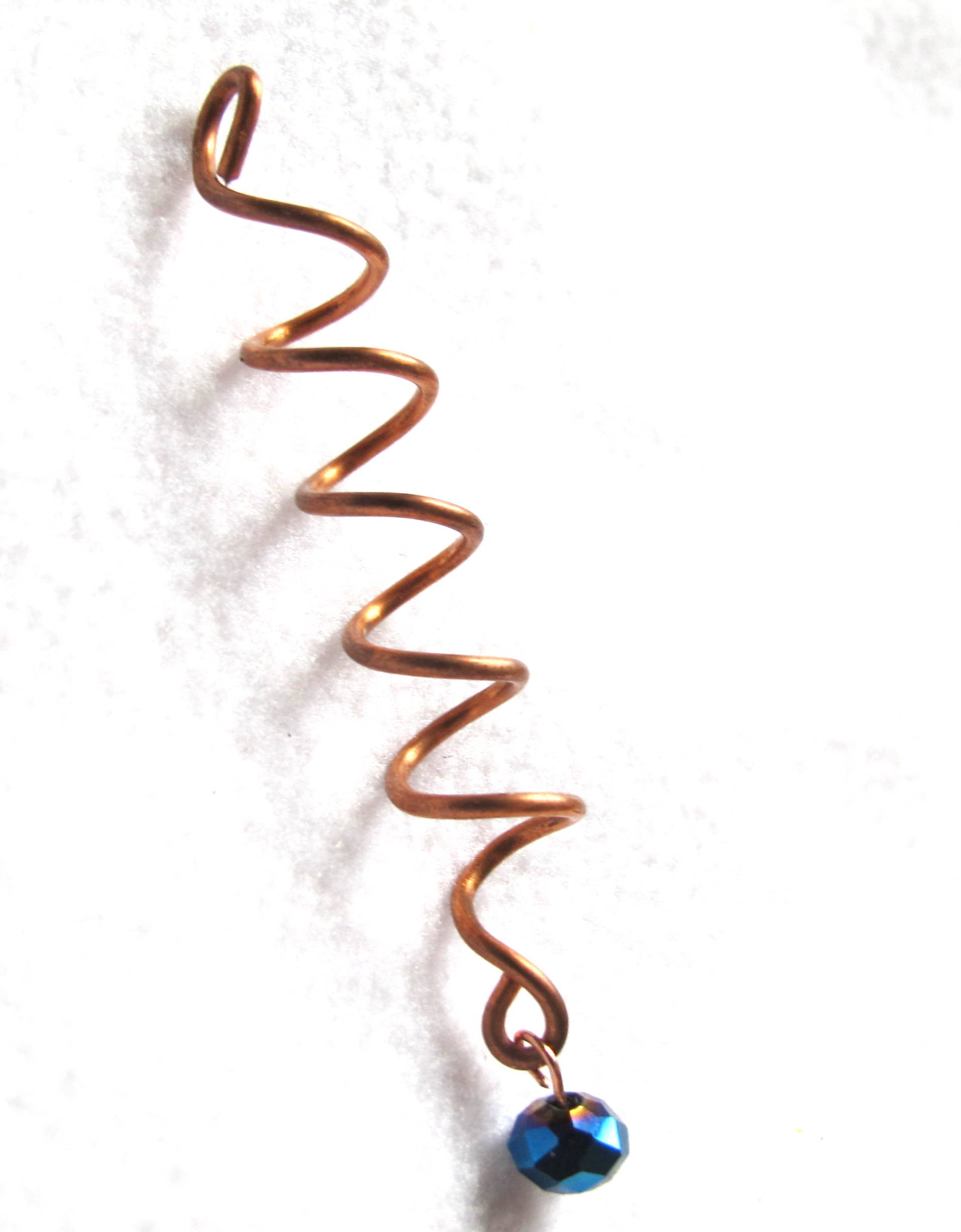 Copper Hair Coil Wrap Bead Pair Beauty