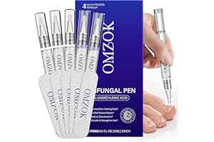 OMZOK Toenail Fungus Pen - 25% Undecylenic Acid, Tea Tree Oil - Toenail Fungus Treatment Extra Strength for Toe Nail Repair Pen for Damaged Nails, Foot Fungal Nail Treatment for Fungi Funginail - 5PCS