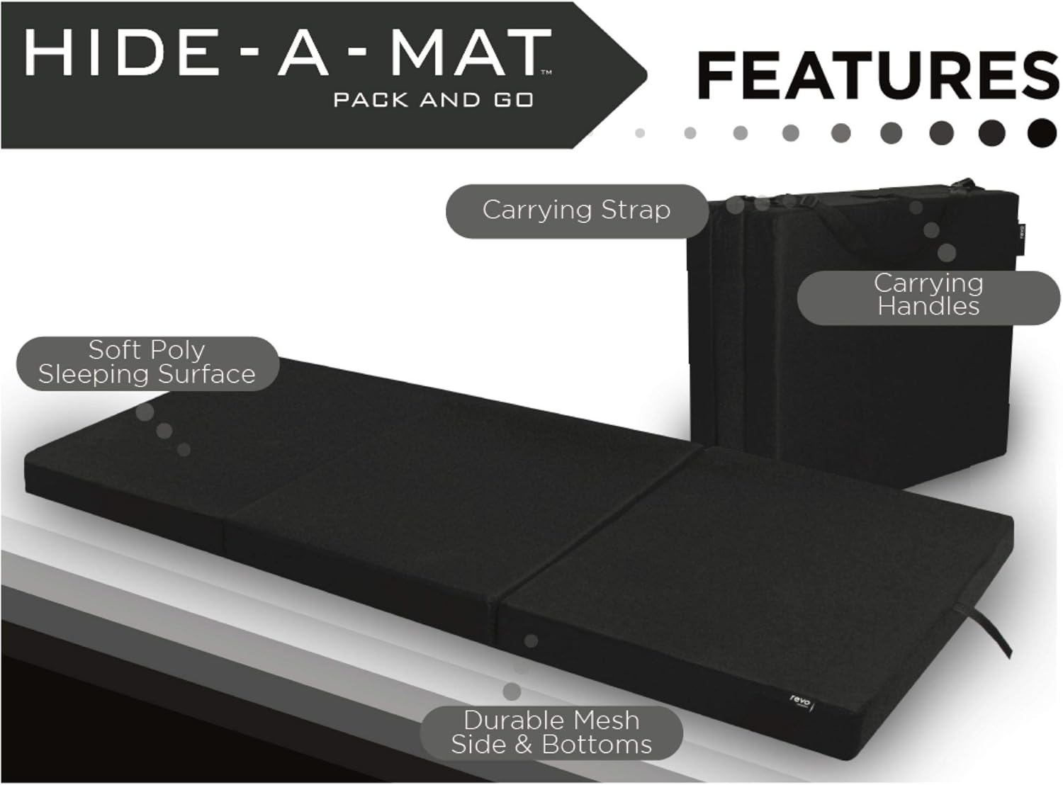 American Furniture Alliance Jr Twin Black Trifold Mattress, Mesh/Poly: Furniture & Decor
