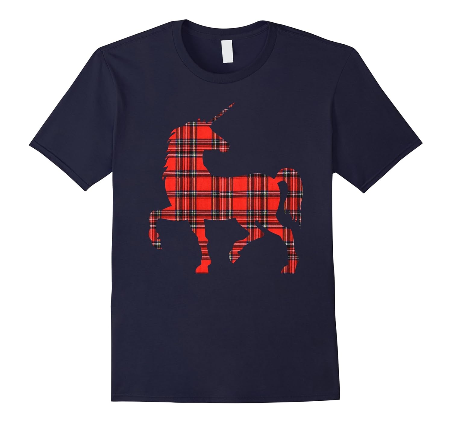 Stewart Plaid Unicorn Scottish Pride Tartan T-Shirt-ANZ