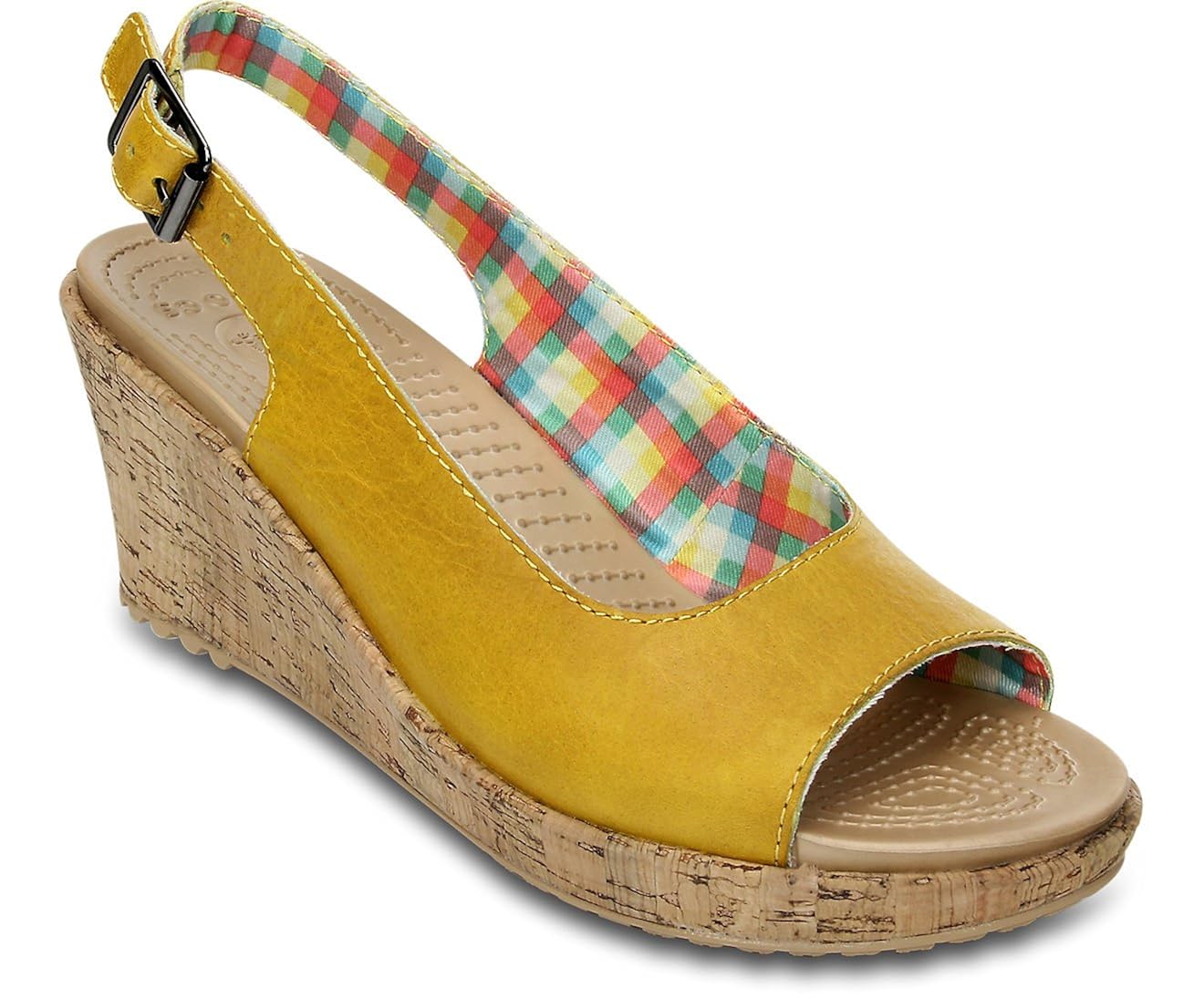 Buy crocs ALeigh Leather Women Wedge in Yellow at Amazon.in