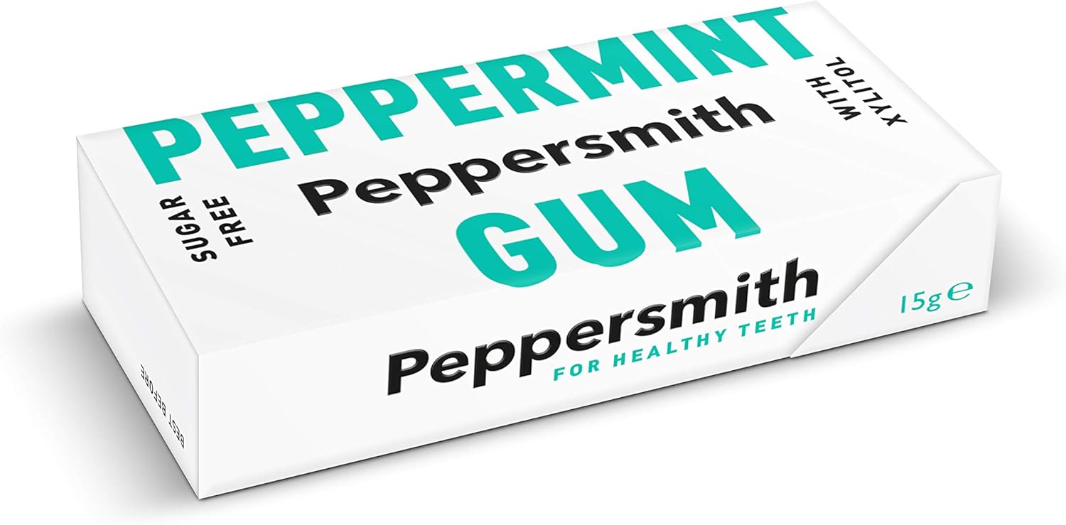 Peppersmith, British Peppermint Chewing Gum, Vegan Friendly, 100% Xylitol Plant Based Sweetener, Fresh Breath, Sugar Free Gum - Image 3