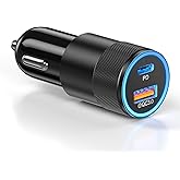 USB C Car Charger,Ancekoy 38W Dual Port Car Charger USB C Fast Charge,1-Pack Cigarette Lighter Adapter Plug USB Phone Car Cha
