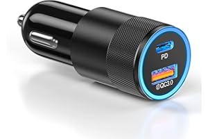 USB C Car Charger,Ancekoy 38W Dual Port Car Charger USB C Fast Charge,1-Pack Cigarette Lighter Adapter Plug USB Phone Car Cha