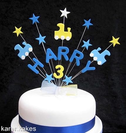 Personalised Train Any Name Age Birthday Cake Topper